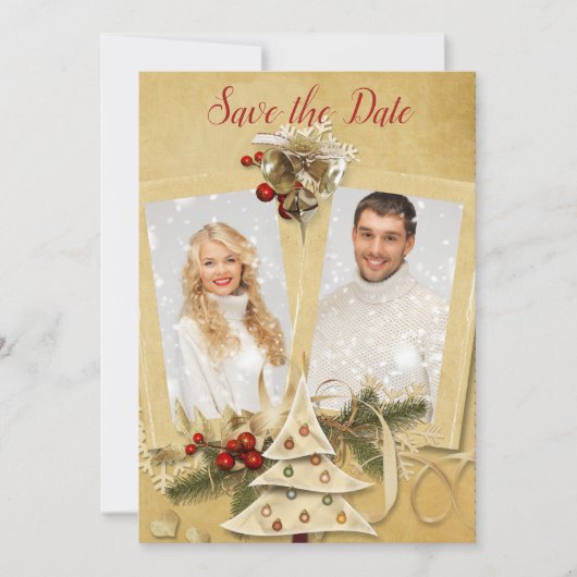 kerstfoto: sla de datum op save the date (Voorkant)