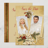 kerstfoto: sla de datum op save the date (Voorkant / Achterkant)