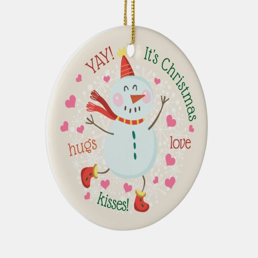 Kerstfoto Sneeuwman Keramisch Ornament (Rechts)