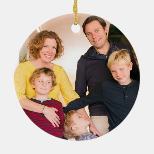 Kerstfoto Sneeuwman Keramisch Ornament (Achterkant)