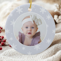 Kerstfoto Sneeuwvlok voor Baby's Eerste Kerstmis