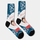 kerstfoto Snowglobe Snowflakes Sokken (Rechts)