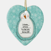  kerstfoto Snowman Datum en naam Keramisch Ornament (Rechts)