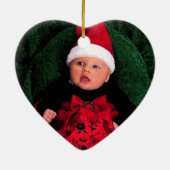  kerstfoto Snowman Datum en naam Keramisch Ornament (Achterkant)