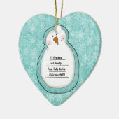  kerstfoto Snowman Datum en naam Keramisch Ornament (Links)