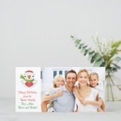 kerstfoto Snowman Feestdagenkaart (Staand voorkant)