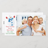 kerstfoto Snowman Feestdagenkaart (Voorkant / Achterkant)