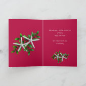 Kerstfoto Starfish in Holly Feestdagen Kaart (Binnen)
