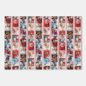 Kerstfoto Stripe Collage Vakantie Inpakpapier Vel (Voorkant 2)