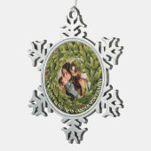 kerstfoto tin sneeuwvlok ornament (Rechts)