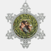 kerstfoto tin sneeuwvlok ornament (Voorkant)