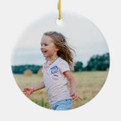 kerstfoto Unicorn Pink Glitter Girly Keramisch Ornament (Achterkant)