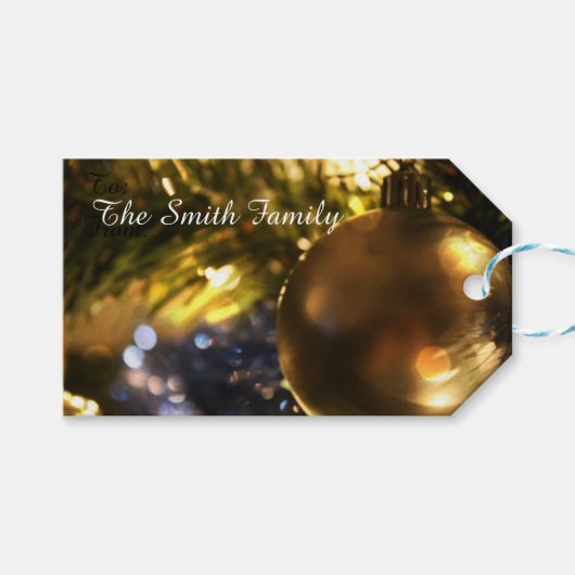 Kerstfoto Vakantie Cadeau Label Cadeaulabel (Voorkant (Horizontaal))