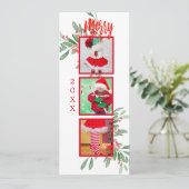 Kerstfoto Vakantie Holly Krans Vrolijk Feestdagenkaart (Staand voorkant)