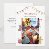 Kerstfoto Vakantie Kaart, Afbeelding Kerst Feestdagenkaart (Voorkant / Achterkant)