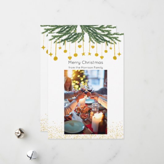 Kerstfoto Vakantie Kaart, Afbeelding Kerst Feestdagenkaart (Voorkant / Achterkant in situ)