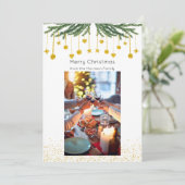 Kerstfoto Vakantie Kaart, Afbeelding Kerst Feestdagenkaart (Staand voorkant)