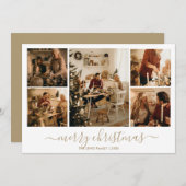 Kerstfoto vakantie Kaart (Goud) (Voorkant / Achterkant)