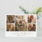 Kerstfoto vakantie Kaart (Goud) (Staand voorkant)