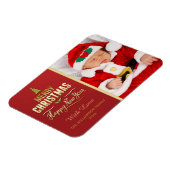 Kerstfoto vakantie typografie rood goud magneet (Linkerzijde)