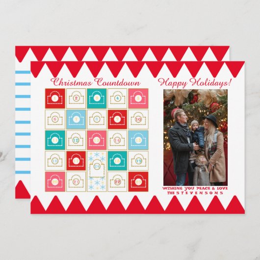  kerstfoto van Advent Calendar Feestdagenkaart (Voorkant / Achterkant)