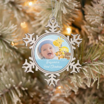 Kerstfoto van baby-giraffe