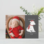 Kerstfoto van baby ijsbeer voor kerstkaart (Staand voorkant)