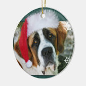 kerstfoto van Bernard Dog Keramisch Ornament (Links)