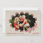 kerstfoto van Blessed Red Berries Feestdagenkaart (Voorkant)