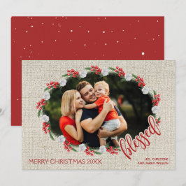 kerstfoto van Blessed Red Berries Feestdagenkaart