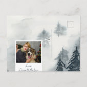 Kerstfoto van Botanische Greenery Feestdagenkaart (Achterkant)