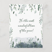 Kerstfoto van Botanische Greenery Feestdagenkaart (Voorkant)