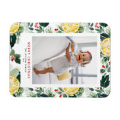 Kerstfoto van Citrus en Winter Greenery Magneet (Horizontaal)