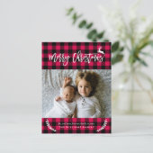 Kerstfoto van Cozy Pset Pattern Feestdagenkaart (Staand voorkant)