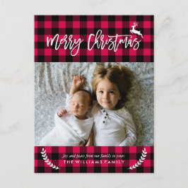 Kerstfoto van Cozy Pset Pattern Feestdagenkaart