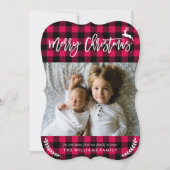 Kerstfoto van Cozy Pset Pattern Feestdagenkaart (Voorkant)