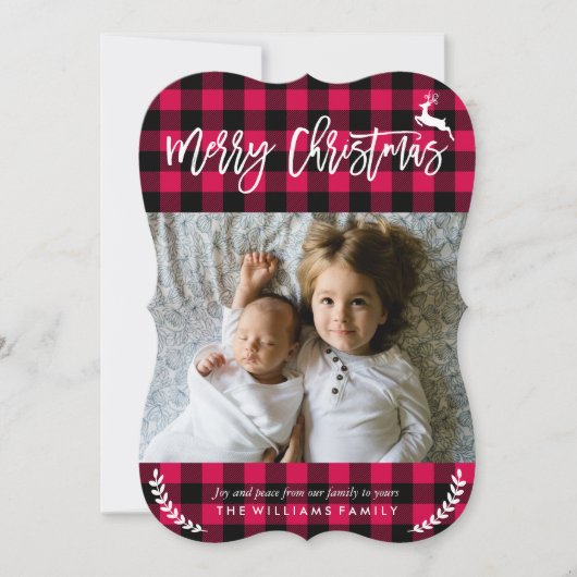 Kerstfoto van Cozy Pset Pattern Feestdagenkaart (Voorkant)