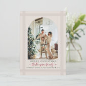  kerstfoto van Cream Merry Feestdagenkaart (Staand voorkant)