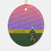 kerstfoto van Cute Girl Elf Tree Keramisch Ornament (Links)