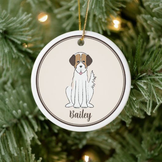 kerstfoto van Cute Puppy Dog Brown Fluffy Keramisch Ornament (Boom)
