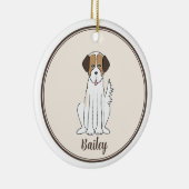 kerstfoto van Cute Puppy Dog Brown Fluffy Keramisch Ornament (Rechts)