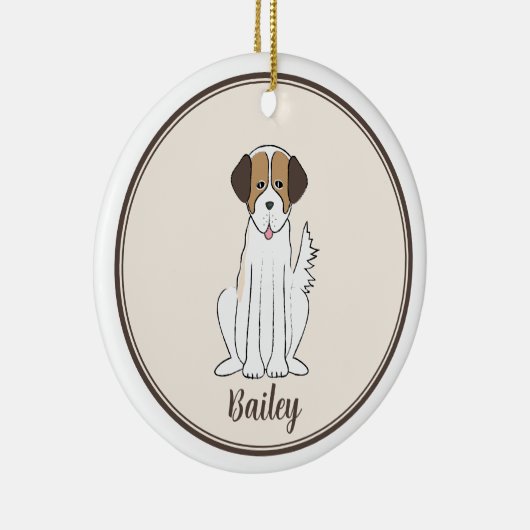 kerstfoto van Cute Puppy Dog Brown Fluffy Keramisch Ornament (Rechts)