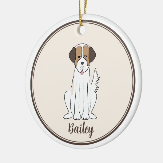 kerstfoto van Cute Puppy Dog Brown Fluffy Keramisch Ornament (Links)