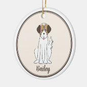 kerstfoto van Cute Puppy Dog Brown Fluffy Keramisch Ornament (Links)