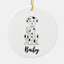 kerstfoto van Cute Puppy Dog Dalmatian Holiday Keramisch Ornament