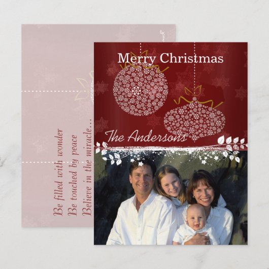 Kerstfoto van de Bourgogne Wine Feestdagenkaart (Voorkant / Achterkant)