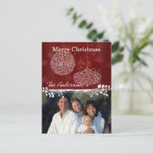 Kerstfoto van de Bourgogne Wine Feestdagenkaart (Staand voorkant)