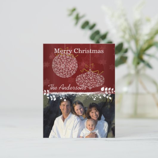 Kerstfoto van de Bourgogne Wine Feestdagenkaart (Staand voorkant)