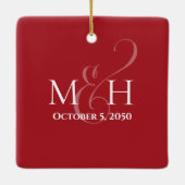 kerstfoto van de heer en mevrouw Simple Keramisch Ornament (Achterkant)