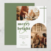 Kerstfoto van de Merry & Bright Dual Arch-reeks Feestdagenkaart (Voorkant / Achterkant)